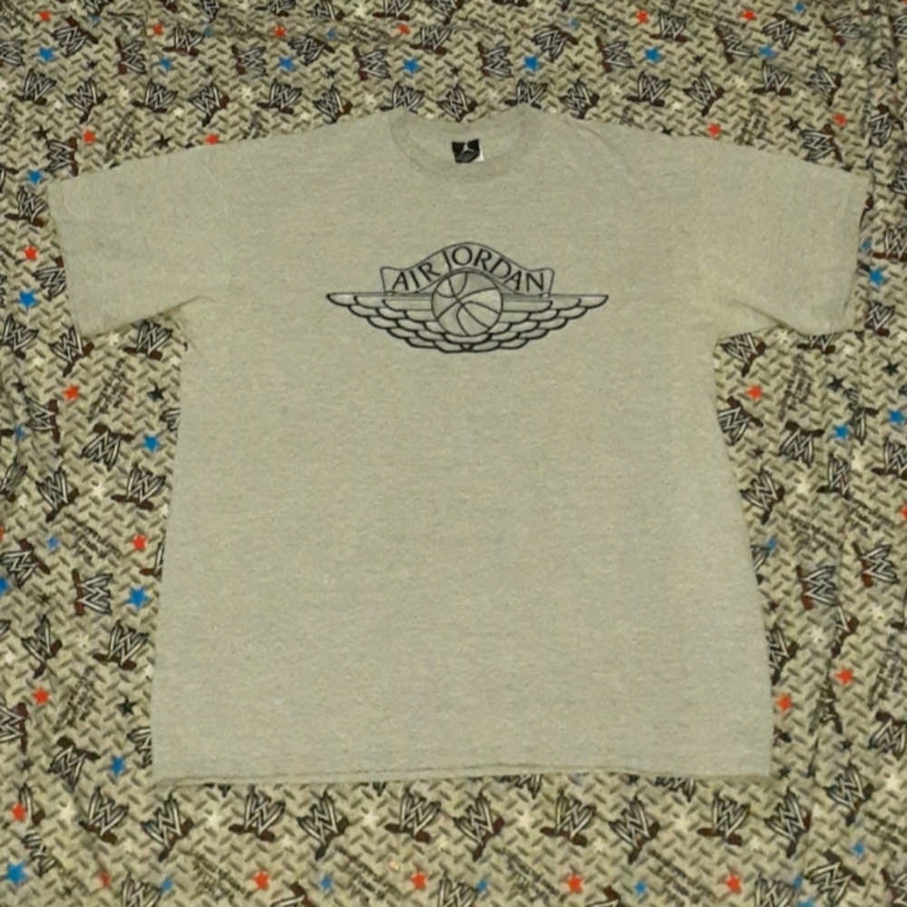 2001 Nike Air Jordan I 1 Wings Co.Jp Tokyo Japan Silver Shirt Vintage Tee